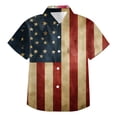 thumbnail image 4 of Staki 4th of July Button up Shirt USA Flag Shirt Kids 4th of July Button Down Shirts Girls Boys Patriotic Short Sleeve Independence Day Tee Tops 4T 5T 444T(Dark Purple,11-12 Years), 4 of 4