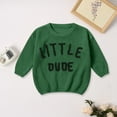 thumbnail image 2 of Ccpelsie Big/Little Boys Warm Casual Pullover Sweaters Kids Crewneck Knit Jumper Tops for Fall and Winter(Dark Green,12-18 Months), 2 of 6