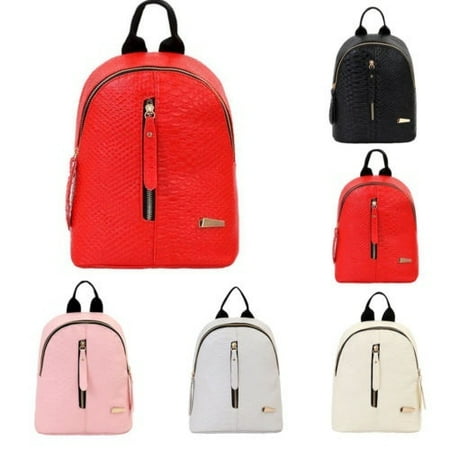 Scarlet Womens Backpack - Women Fashion Zipper Backpack Travel Shoulder Bag Faux Leather Rucksack