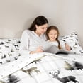 thumbnail image 5 of Homewish Animal Deer Bedding Comforter Set 2pcs for Female Men Adults,Geometric Plaid Grid Twin Comforter Sets Microfiber,Jungle Woodland Wildlife Breathable Bedding Set,Lightweight Room Decor, 5 of 8