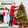 thumbnail image 6 of Qunler Christmas Tree, 6ft Hinged Pre-Lit Christmas Tree with 980 PE & PVC Tips, 300 Warm White & Multicolor 10 Modes LED Lights, Artificial Pine Tree for Xmas Holiday Decor, 6 of 9