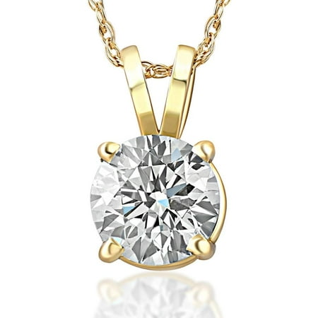Pompeii 1/4 - 2 Ct T.W. Natural Diamond Solitaire Pendant in 14k White or Yellow Gold