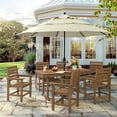 thumbnail image 3 of Carolayne 66'' Outdoor Dining Table with Umbrella Hole, Weather Resistant HDPS Rectangle Patio Table, Brown, 3 of 6