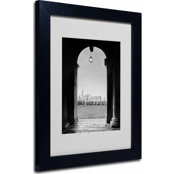 Matted art under acrylic in a black frame