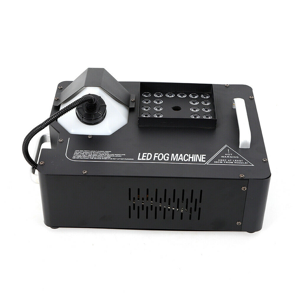 Anqidi 1500W Smoke Fog Machine RGB 3 in1 24 LED DMX Vertical Spray Stage Light Fogger w/Wireless Remote for Disco Wedding Party
