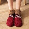 thumbnail image 5 of Xfvqtps Slipper Socks for Women with Grippers Knitted Low Warm Cozy Fuzzy Socks Non Slip Socks Fluffy Thermal Winter Socks Wine, 5 of 6