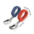 thumbnail image 4 of Dorm room essentials, Round Handle Fork And Spoon Set Stainless Steel Training Food Spoon Children's Tableware Short Handle Extended Fork And Spoon, 4 of 9