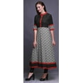 thumbnail image 3 of Bimba Black Aztec Ikat Indian Kurtis For Women Printed A Line Anarkali Kurti Casual Ethnic Dress-X-Large, 3 of 5
