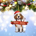 thumbnail image 3 of Decoraciones para árboles de Navidad - adornos acrílicos para gatos con cuerda colgante, diseño colorido de perro plano para decoración de fiestas navideñas en interior/exterior, 3 of 3