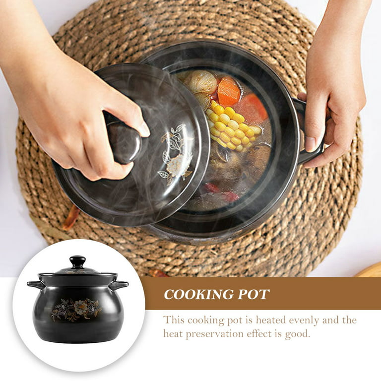 Chinese Ceramic Soup Pot Non Stick Thick Bottom Stewpan Cooking Food Home