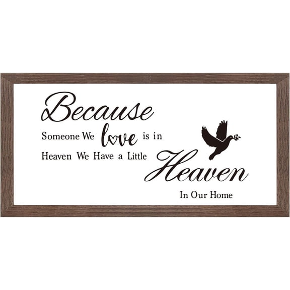 We Have a Little Heaven In Our Home Art Sign Solid Wood Framed Block Sign Farmhouse Decor Sign with Arylic Layer 13x7 Inch Large Hangable Wooden Frame for Home Decor Colorful