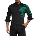 thumbnail image 4 of Wxolcjlv Blue Dragon Cloud Print Button Down Shirt for Men Turn Down Collar Long Sleeve Street Casual Slim Blouse, 4 of 4