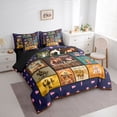 thumbnail image 3 of Castle Fairy Western Cowgirl Cowboy Bedding Comforter Set 7pcs for Adults Boys Girls,Geometric Plaid Grid Queen Bedding Sets Super Cozy,Exotic Style Vintage Aesthetic Queen Sheet Sets, 3 of 8