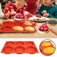 Large Silicone For Baking Reusable 6 Cavity Round Non Stick Food Grade