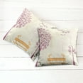 thumbnail image 2 of Ambesonne Tree Throw Pillow Cover 2 Pack, Park Bench Pastel Color, 20", Orange Purple, 2 of 6
