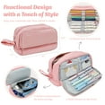 thumbnail image 2 of allydrew 4 Compartment Large Capacity Pencil Case, Pencil Pouch for Stationery Tools, Pink, 2 of 6