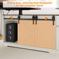 thumbnail image 3 of ANPOO 63" Farmhouse L Shaped Electric Standing Desk, Height Adjustable Corner Desk with Power Outlets, Storage Drawers and Adjustable Shelves, Standing Elegant Computer Desks for Home Office, White, 3 of 9