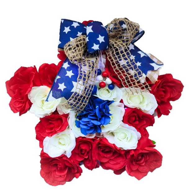 Guirnalda de estrellas para puerta, decoración para el Día de la Independencia, Día de los Caídos, Día del Trabajo, decoración para el porche de casa, interior y exterior, en rojo, blanco y azul.