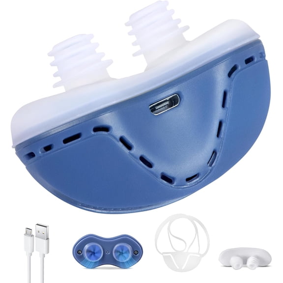 Hemvt Anti Snoring Device for Men & Women, Adjustable Snoring Solution with Efficient Turbine Fan, USB Rechargeable, Soft Silicone Nose Vents for Quiet & Comfortable Night Sleep