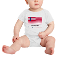 thumbnail image 2 of Proud to Be Norwegian American Flag Cute Baby Bodysuit Newborn Clothes Outfits (White, 18-24 Months), 2 of 5