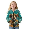 thumbnail image 2 of FKELYI Daisy Sunflower Highland Cow Print Zip-Up Hoodies with Pockets Fall Winter Jackets Girls Hooded Sweatshirt Athletic Top Hoodie for School Home, XL, 2 of 6