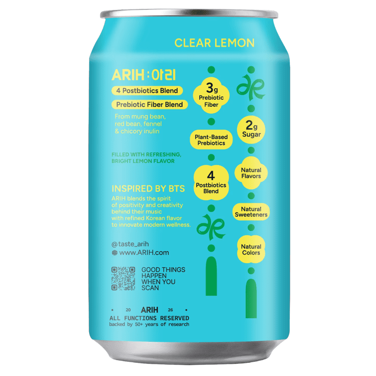 ARIH Dual Biotic Soda, Functional Prebiotic and Postbiotic Soda