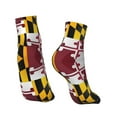thumbnail image 2 of Women Men Athletic Socks Flag Of Maryland Cushioned Quarter Ankle Socks, 2 of 7