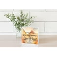 thumbnail image 2 of Pray Live For Him Yellow Orange Mountains 5 x 5 Wood Tabletop Sign Plaque, 2 of 4