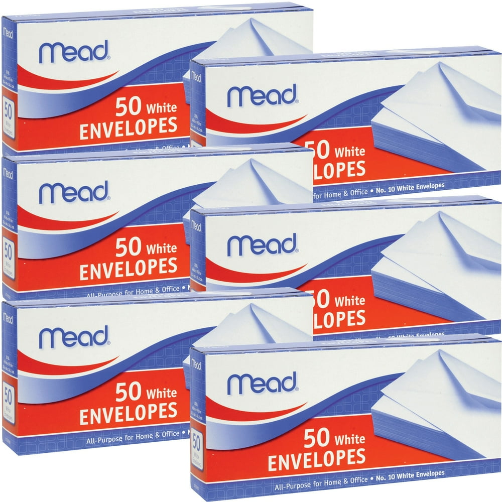 Mead Boxed Envelopes 4.125"X9.5"Regular 10 50 CountMultipack Of 6