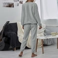 thumbnail image 3 of Pajamas for Women Set 2025 Flannel Soft Long Sleeve Crewneck Sleep Shirt Pants 2 Piece Pjs Set Womens Pajama Sets, 3 of 5