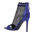 thumbnail image 3 of YDN Women Open Toe Stiletto High Heel Mesh Boots Ankle Strap Booties Pump with Back Zipper Size 8.5 Blue, 3 of 4