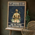 thumbnail image 2 of “They Whispered to Him… I Am the Storm She Whispered Back” Canvas Wall Art – Empowering Feminine Quote Print – Dragonfly & Floral Design – Inspirational Home Décor – Ready to Hang, 2 of 4