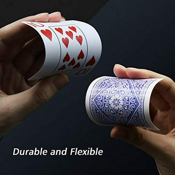 INTEGEAR Playing Cards 2 Decks Waterproof Plastic Poker Cards for Texas Holdem Poker Go Fish and More Card Games, Jumbo Index 2.5" x 3.5"