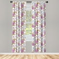 thumbnail image 3 of Ambesonne Floral Curtains, Vintage Spring Scenery, Pair of 28"x84", Multicolor, 3 of 5