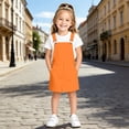 thumbnail image 2 of FYDUU Girls Dresses Solid Color Sleeveless Casual Overalls Dress Everyday School Outfits Kids Adjustable Strap Suspenders Dress 12-13 Years, 2 of 4