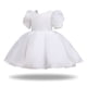 thumbnail image 5 of Vestido blanco de 130cm para niñas, vestido de princesa de hilo hinchado con mangas abullonadas, vestido de encaje con temperamento para niños, 5 of 8