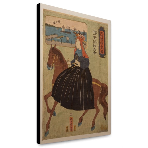 Canvas Print: Bushu Yokohama Meisho Zu - Amerika Bijo, Hatoba, 1860