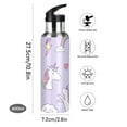 thumbnail image 5 of Water Bottle with Straw Lid Leak Cartoon Unicorn Rainbow Ice Cream Element Pattern Stainless Steel Insulated Thermos Vacuum Flask for Cold Hot Drinking for Sports Camping Gym Yoga, 5 of 7
