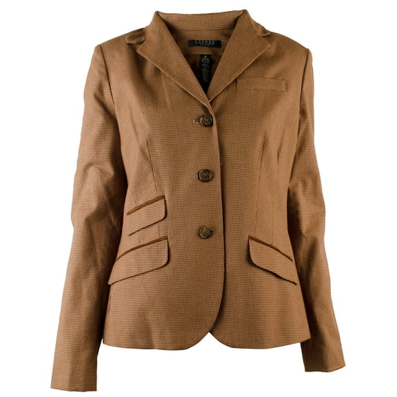 Women's Petite Faux Suede Trim Blazer Jacket 4P