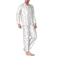 thumbnail image 2 of Cauagu Bunny And Bird Print Men's Long-Sleeve Pajama Set,Soft Button-Front 2Pjs for Men Long Sleeve Men’s Sleepwear-Large, 2 of 7