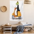 thumbnail image 2 of Animal Decor Wall Hanging Tapestry, Serious Italian Stylish Frog Riding Motorcycle Fun Nature Graphic Urban Art Print, Bedroom Living Room Dorm Accessories, 40 X 60 Inches, by Ambesonne, 2 of 5