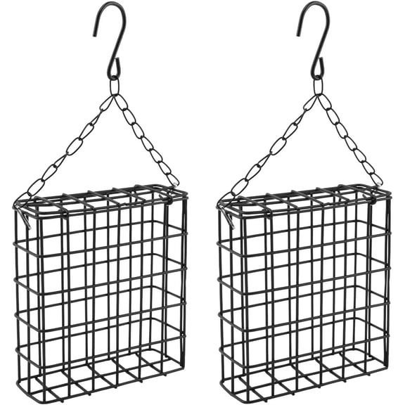 Pakyozj 2PCS Outdoor Suet Cage Bird Feeder, Wild Bird Feeder with Single Suet Cake Capacity for Hanging Outside