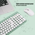 thumbnail image 6 of Wireless Keyboard and Mouse Combo, RaceGT 2.4G USB Typewriter Keyboard, Silent Mouse, Quiet Cordless Cute Retro Round Keycaps Keyboard Mouse Set, for Mac Windows PC Laptop, LT400-Green, 6 of 9