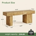 thumbnail image 2 of Fimind Thickened Solid Wood Bench, 47" Rustic Farmhouse Entryway Bench with Artistic Legs, Heavy-Duty Dining Seat for Kitchen, Living Room, Hallway, Bedroom, Natural, 2 of 7