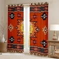 thumbnail image 2 of Homewish Hippie Aztec Female Black Out Curtains, Vintage Western Orange Triangle Curtains Pack of 2 (42x63 Each), Bohemian Mandala Theme Bedroom Curtains, Living Room Curtains Decor, 2 of 6