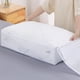 thumbnail image 5 of Bolsa de almacenamiento plegable para debajo de la cama, organizador transpirable con cremallera para ropa | mantas | ropa de cama | edredones | ventana transparente | asas reforzadas | blanco, 5 of 9