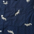 thumbnail image 3 of YIUME Hawaiian Shirt For Men Crane Print Short Sleeve Cotton Button Down - Blue, 3 of 8
