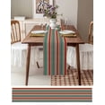 thumbnail image 4 of Table Runner 72 Inches Long for Kitchen Dining, Green Red Striped Dresser Scarf Farmhouse, Dining Table Decorations for Wedding/Parties, Farmhouse Colorful Stripes 18 x 72 In, 4 of 9