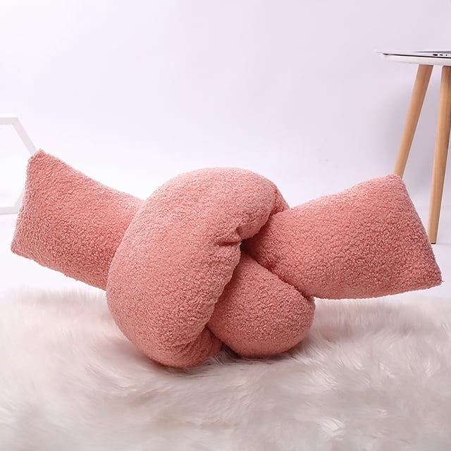 Almohada anudada de lana de cordero Almohada de felpa para la cintura Almohada de felpa para el cuello Almohada decorativa Wmkox8yii HFSH4531