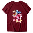 thumbnail image 4 of Blusa de manga corta de verano con cuello redondo para mujer a la moda, camisetas con estampado informal Fridja  hjk3433, 4 of 7